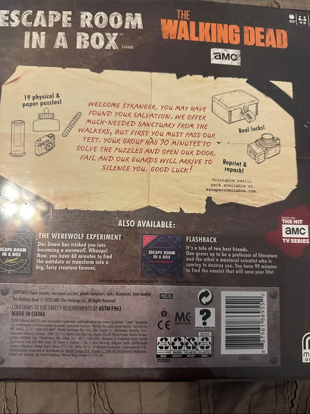 The Walking Dead Escape Room In A Box - sealed box